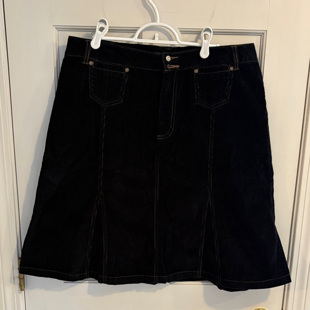 French cuff size 14 cordaroy A-Line brown Skirt